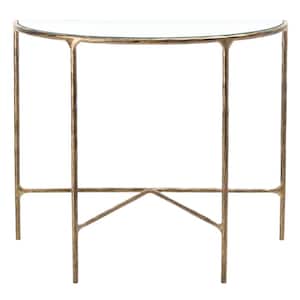 Jessa 18 in. Brass Rectangle Metal Console Table