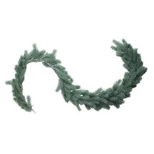 76 in. Unlit Frosted and Dusted Artificial Green Pine Decorative Christmas Garland