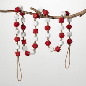 72 in. Red Wooden Bead Garland