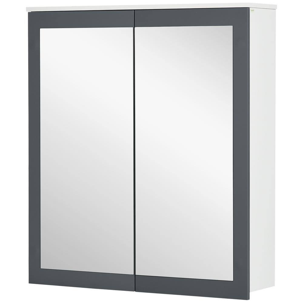27.2 in. W x 29.7 in. H Rectangular MDF Medicine Cabinet with Mirror, Doubl