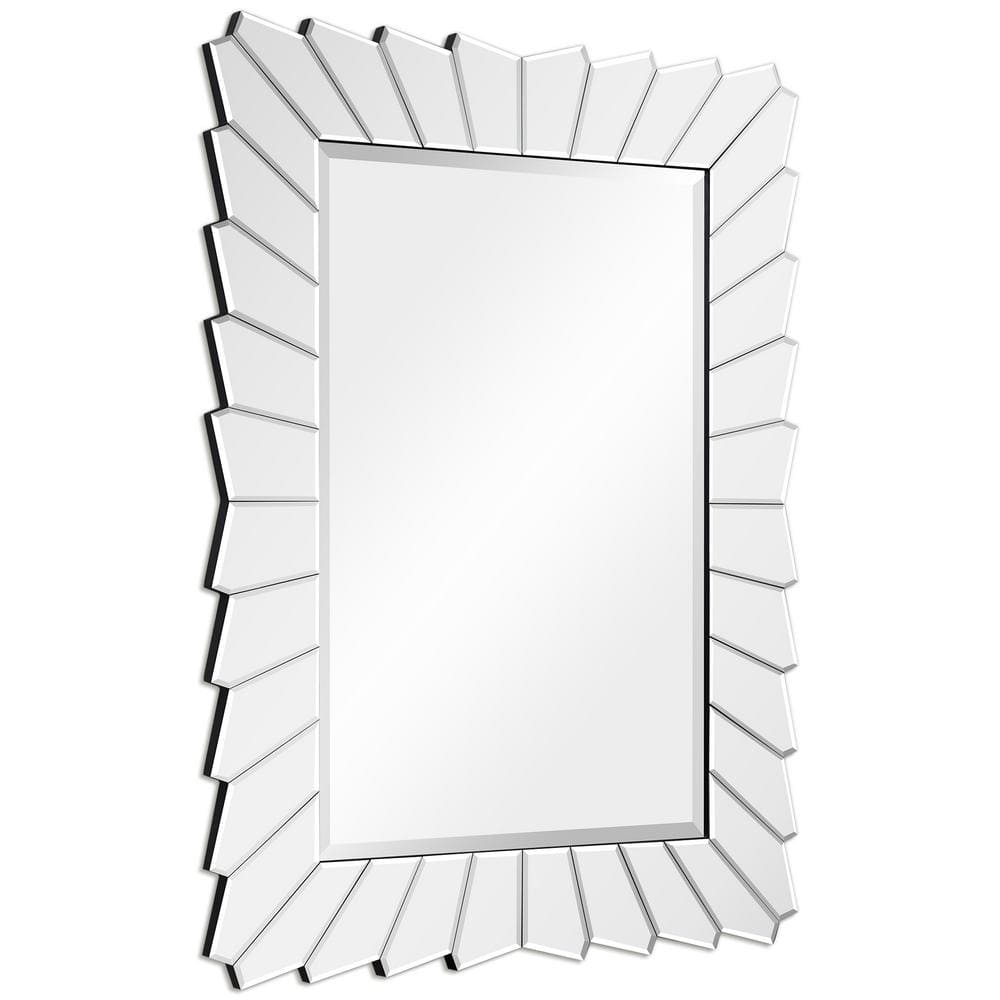 Modern Clear Glass Rectangular Beveled Vanity Mirror