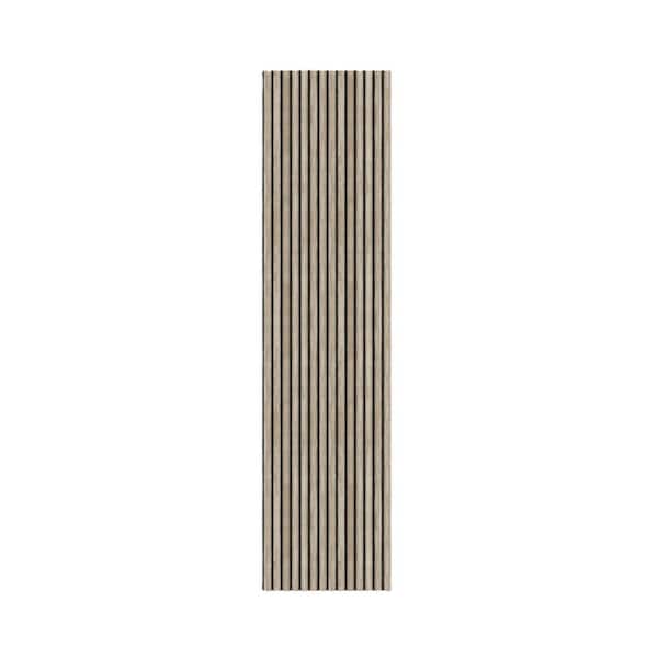 95.27 in. x 23.6 in. Half-Circle Acoustic Wood Veneer Vinyl Wall Siding in White Oak Color (Set of 1 Piece)