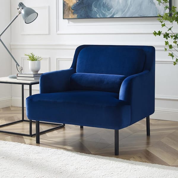 Art Leon Glaucus Dark Blue Modern, Dark Blue Accent Chairs Living Room