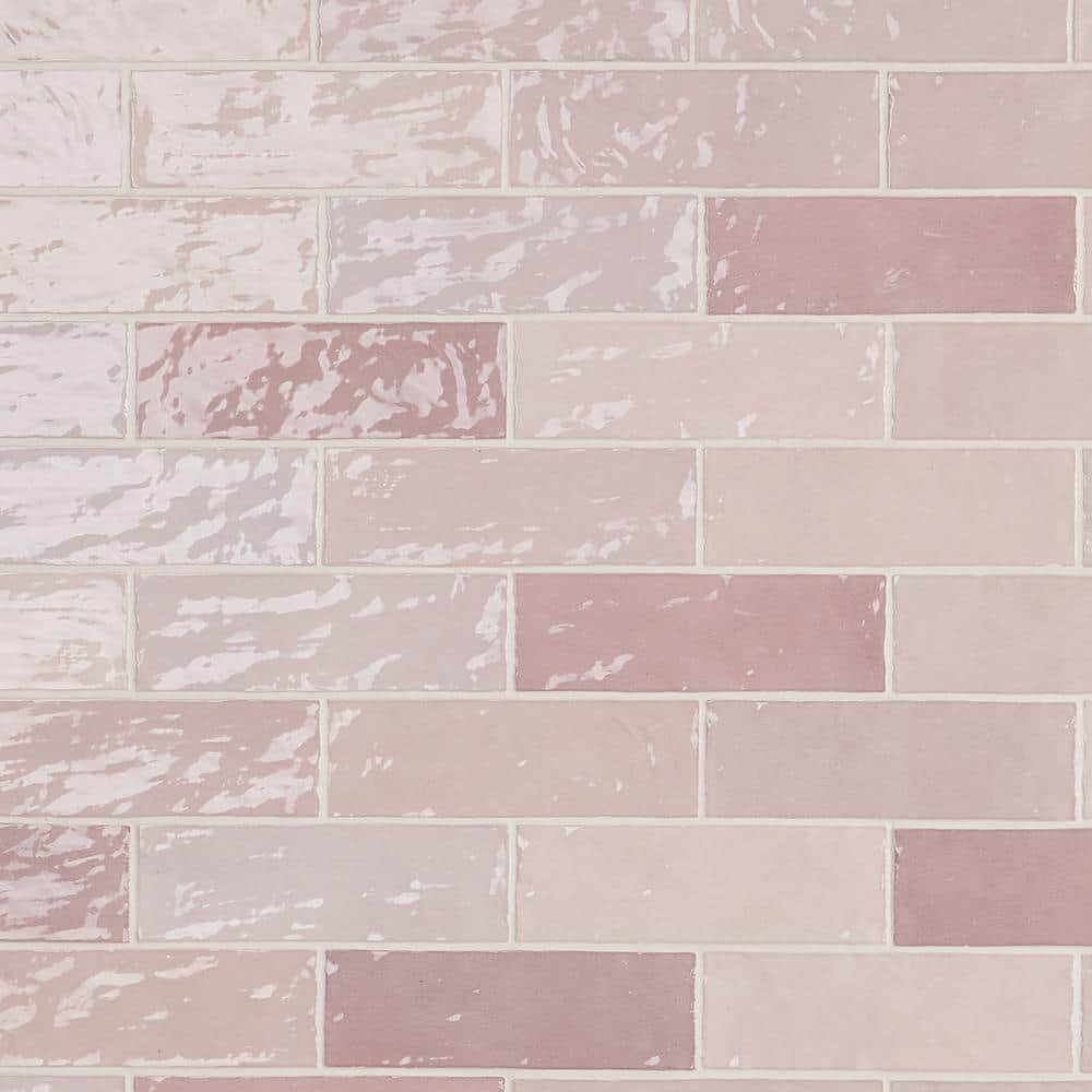 Kingston Pink 3x8 Glossy Ceramic Subway Wall Tile
