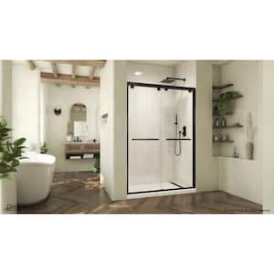 Abbey 50 in. to 54 in. W x 76 in. H Frameless Sliding Bypass Shower Door in Matte Black