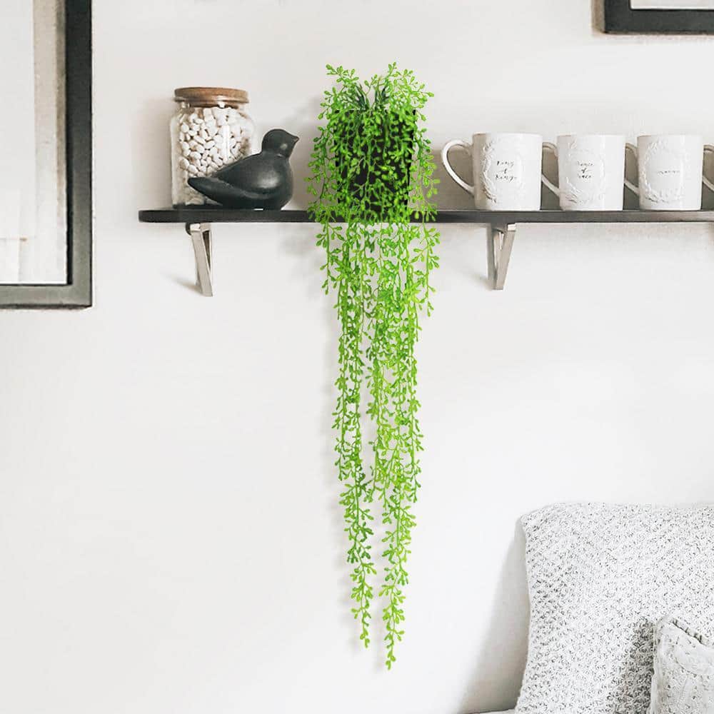 LIVING LUXURY 40 in. Donkey Tail String of Pearls Artificial