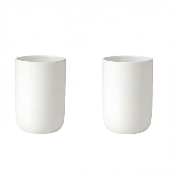 2 Cup Bathroom Ceramic Tumbler Set, Toothbrush Toothpaste Holders, Reusable Mouthwash Cup, Toothbrush Holders