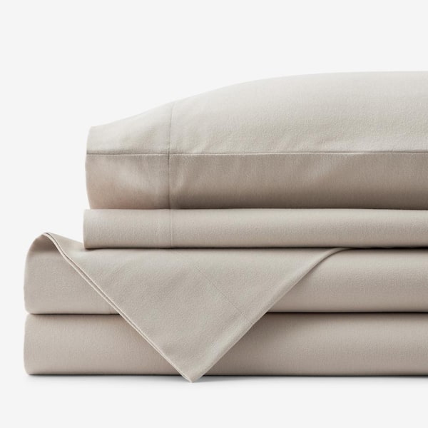 The Company Store Legends Hotel 4-Piece Tan Velvet Flannel Full Sheet Set