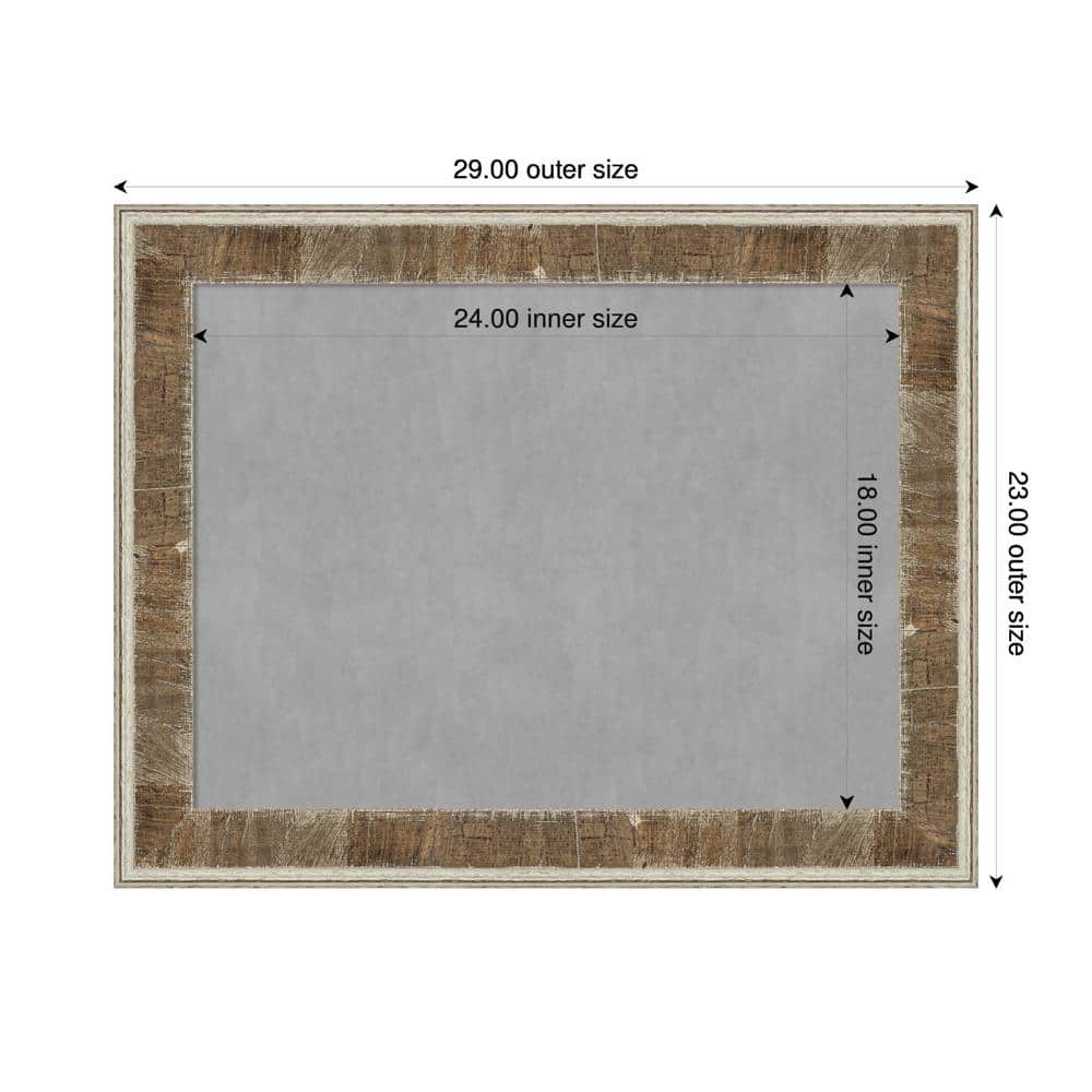 Farmhouse Brown and Grey Wood Framed Magnetic Memo Board