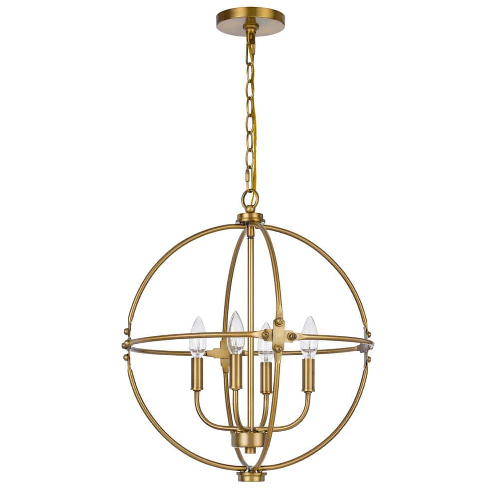 CAL Lighting 4-Light Antique Brass Metal Chandelier FX-3792-4 - The ...