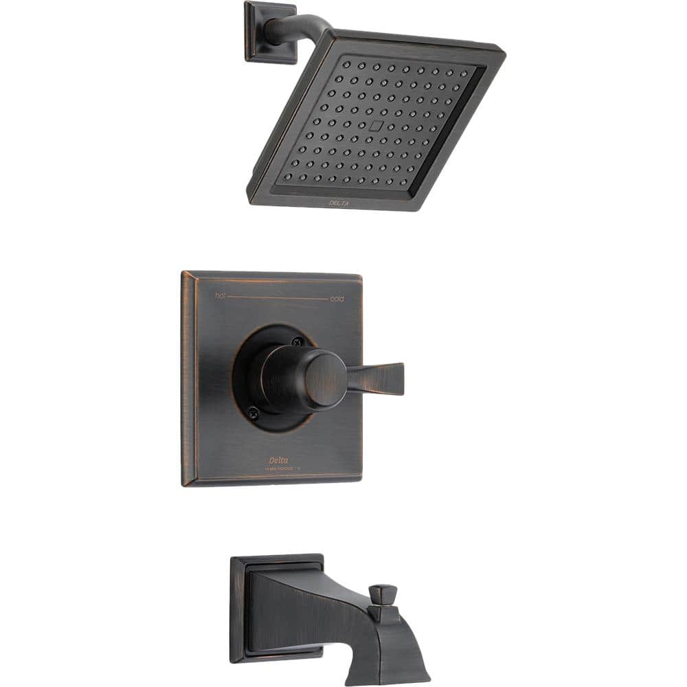 Delta Dryden 1 Handle Tub And Shower Faucet Trim Kit In Venetian Bronze   Venetian Bronze Delta Shower Bathtub Trim Kits T14451 Rb We 64 1000 