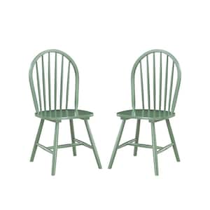 Equestrian Green Carolina Wood Dining Chairs (Set of 2)