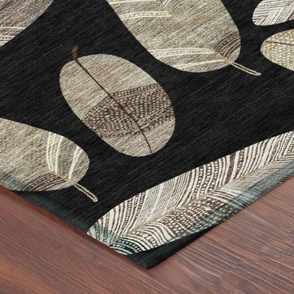 Chantille Machine Washable Indoor/Outdoor Abstract ACN2649 Black 5 ft. x 7 ft. 6 in. Area Rug