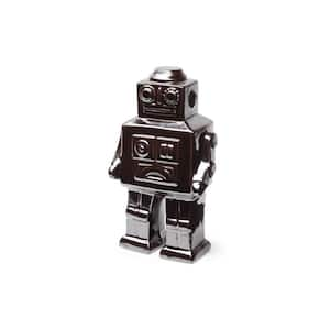 7 in. Brown Silver Metal Robot Shaped Sculpture