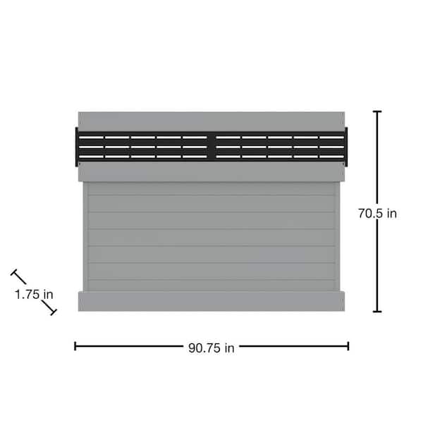 Horizontal Boardwalk 6 ft. H x 6 ft. W Gray Semi-Privacy Vinyl Fence Panel (Unassembled)