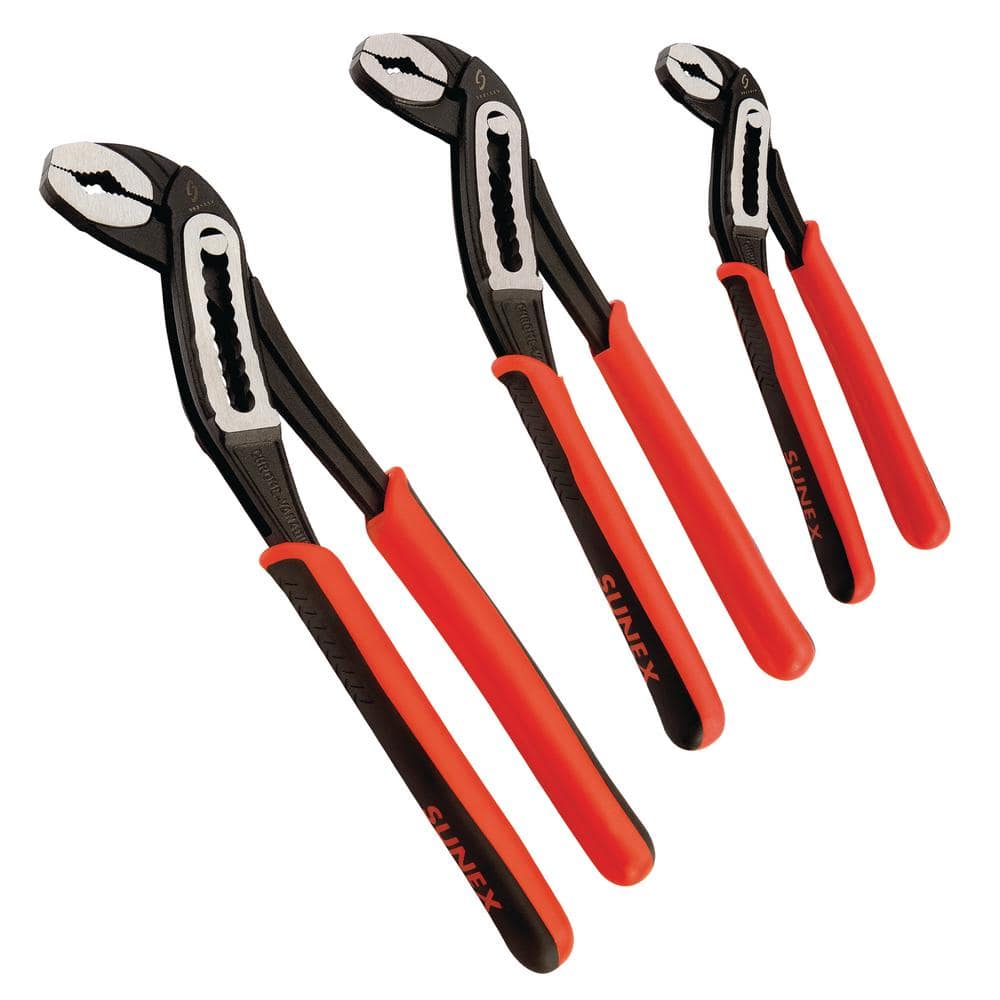 SUNEX TOOLS Slip Joint Water Pump Pliers Set (3-Piece) 3621V - The Home ...