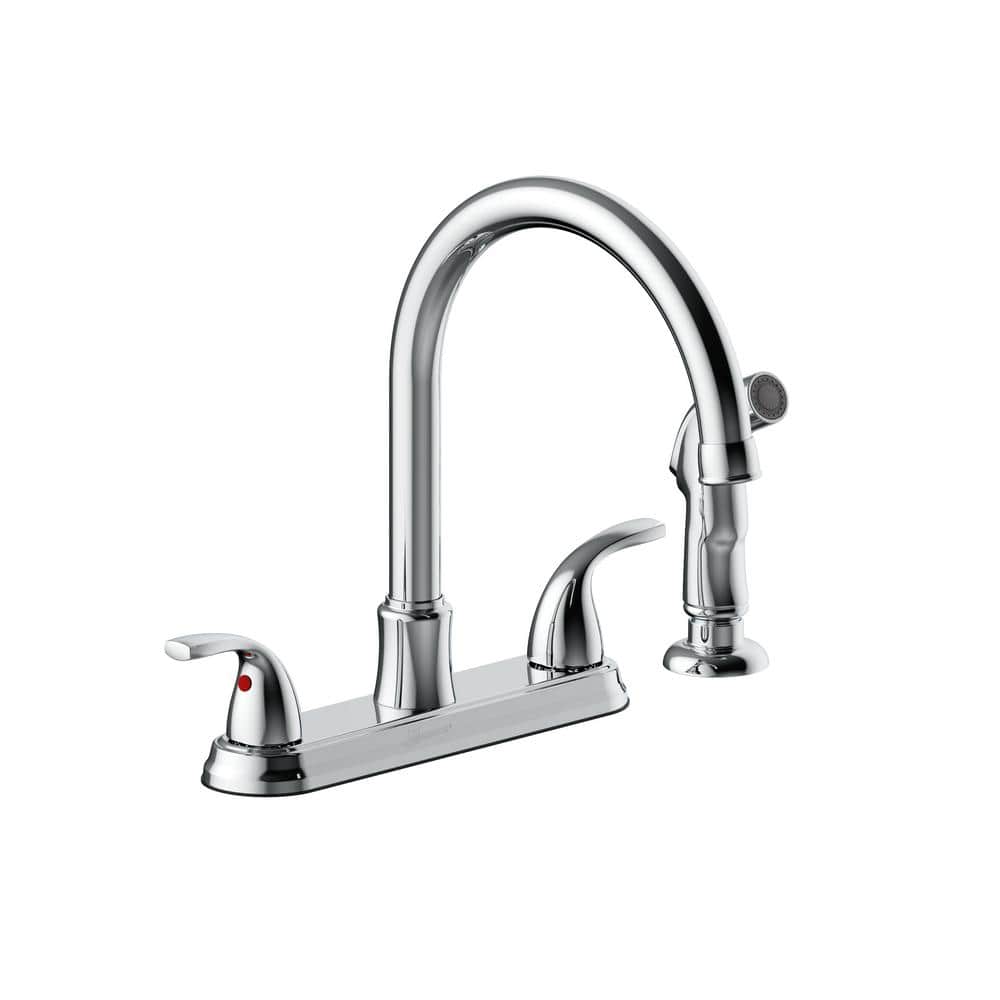 Seasons Raleigh DoubleHandle Gooseneck Kitchen Faucet with Side