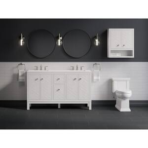 Beauxline 60.3125 in. W x 18.0625 in. D x 36.125 in. H Bathroom Vanity in White with Quartz Top
