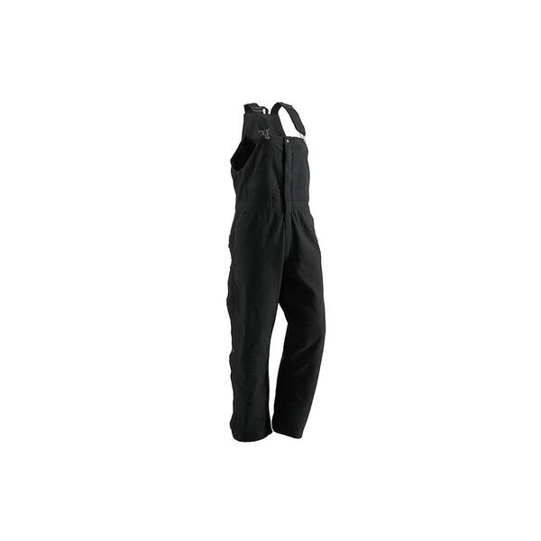 Berne Women's Extra Large Tall Black Cotton Washed Insulated Bib Overall