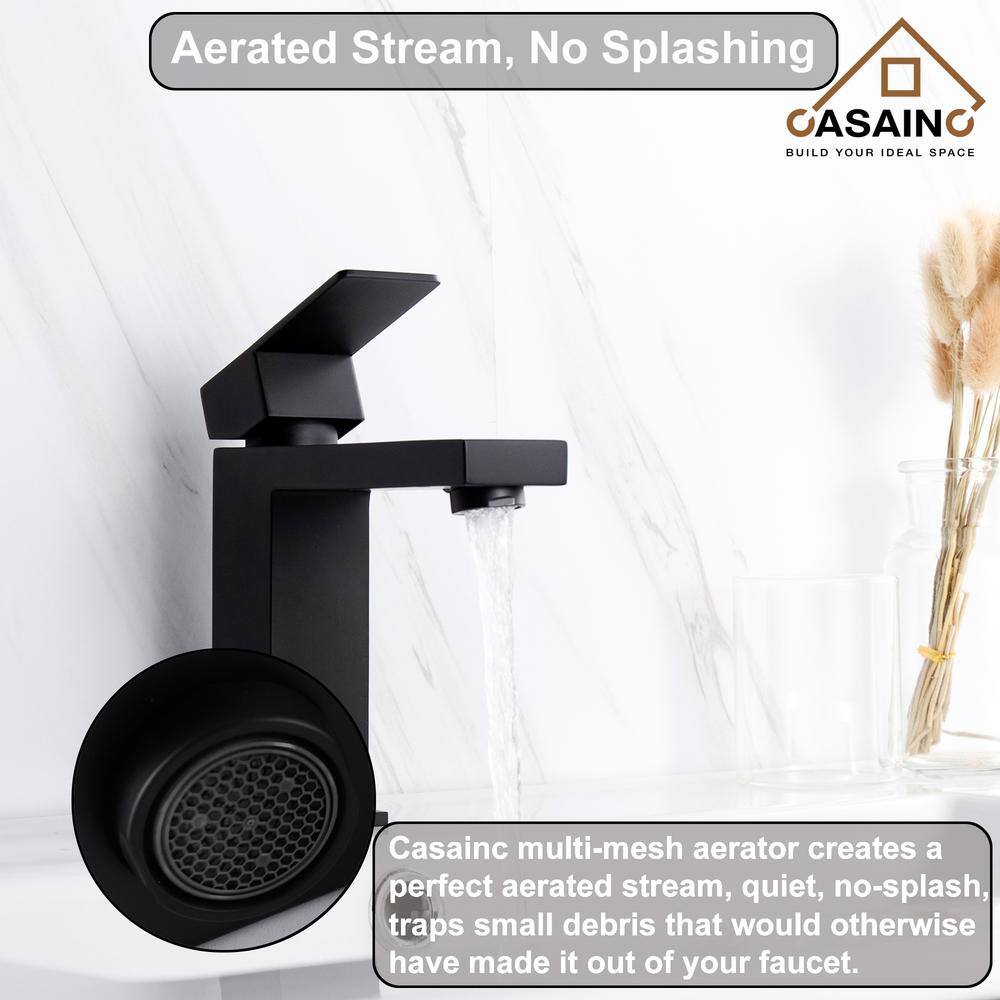 Matte Black Stainless Steel Single Handle Bathroom Faucet