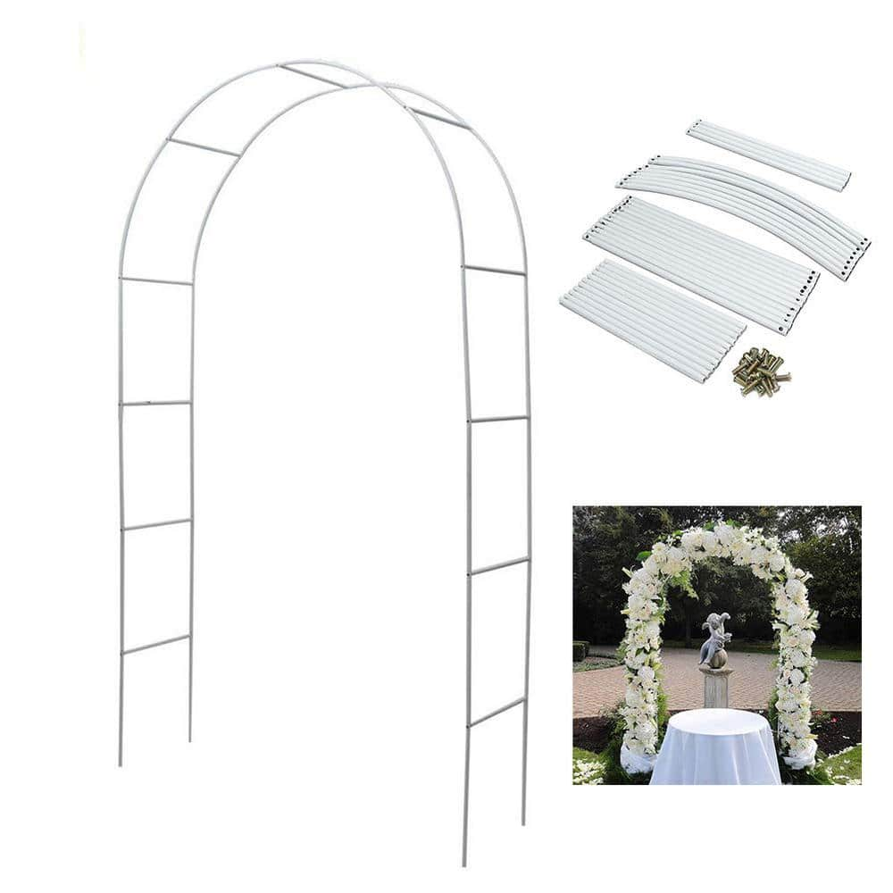 94 in. H x 55 in. W Metal Arch Assemble Freely Arbor PU12J9 - The Home ...