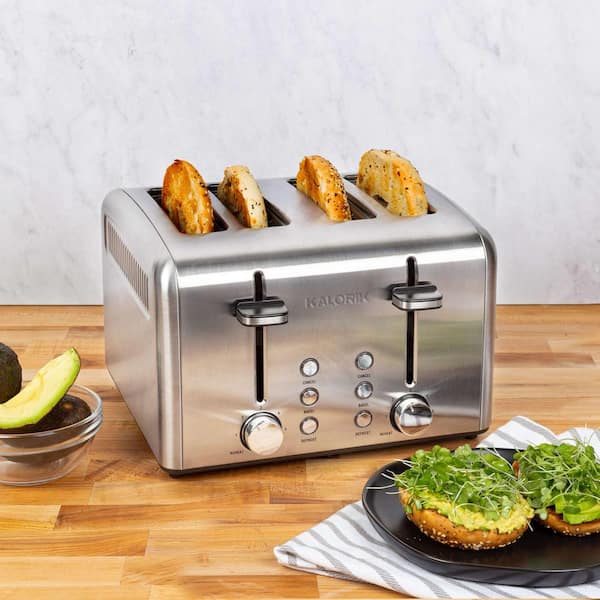 Krups 1800W Stainless Steel 4-Slice Silver Cool Touch Toaster