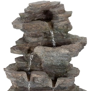 Gardenised Decorative 4-Tier Rock Look Water Fountain with LED Rolling Glow  Ball for Home and Garden QI004590 - The Home Depot