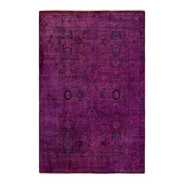 Chloe & Olivia Home Overdyed Pink 4 ft. 1 in. x 6 ft. 4 in. Wool Indoor Area Rug