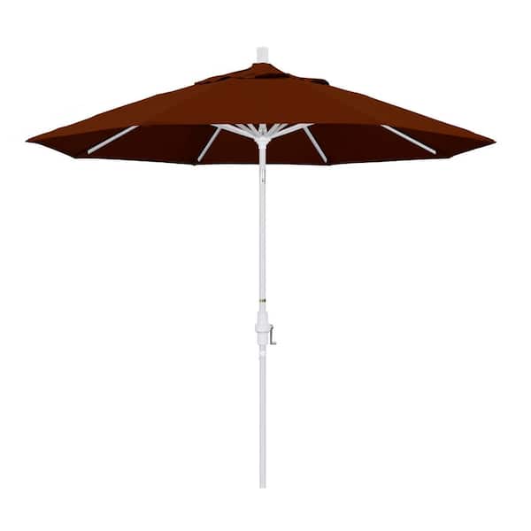 California Umbrella 9 ft. Aluminum Collar Tilt Patio Umbrella in Brick Pacifica