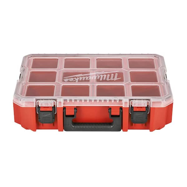 Milwaukee 10-Compartment Red Deep Pro Portable Tool Box with Storage and  Organization Bins for Small Parts 223875 - The Home Depot