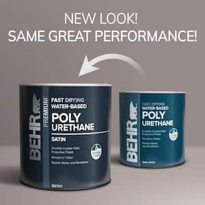 1 qt. Satin Clear Water-Based Interior Fast Drying Polyurethane