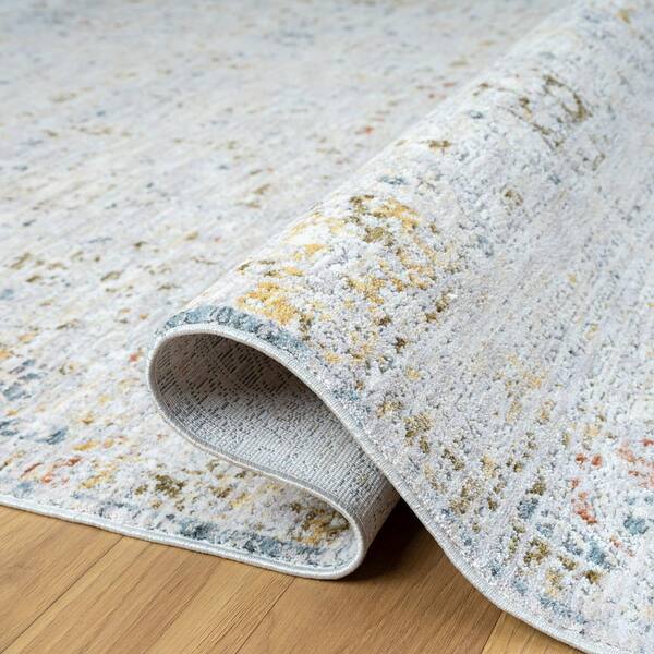 Unbranded - Alaya Light Gray/Ivory/Multicolor 9 ft. x 12 ft. Floral Performance Area Rug
