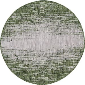 Green Ombre Outdoor 4 ft. Round Area Rug