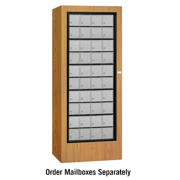 Salsbury Industries 3100 Series USPS Aluminum Style Rotary Mail Center in Oak