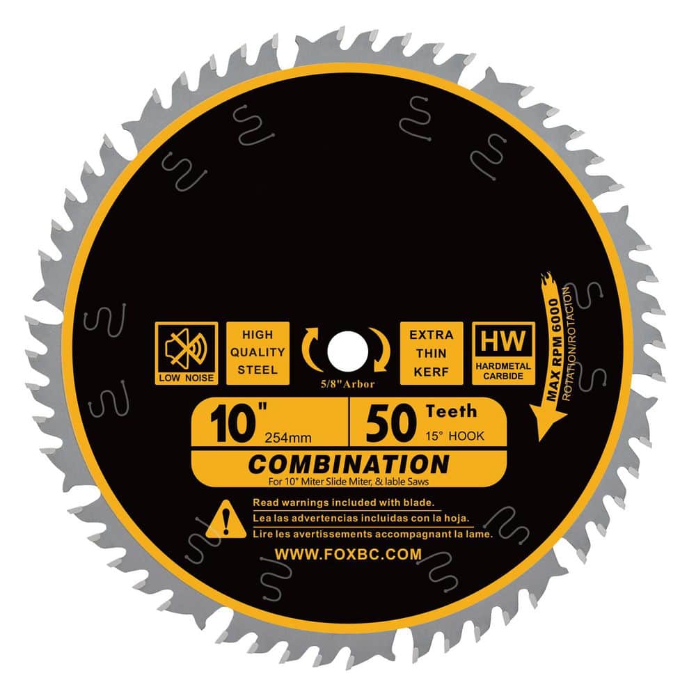 10 in. 50-Tooth Wood Cutting Tungsten Carbide Saw Blade for Miter and Table Saws Power Tool Accessory price history on PriceWatchPro