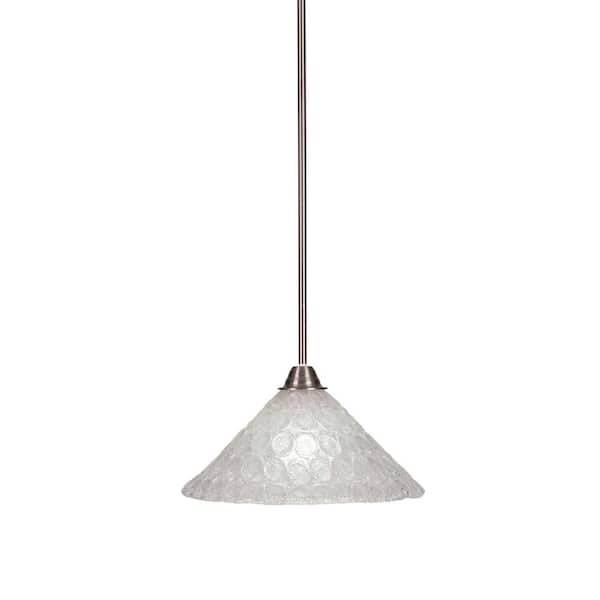 Unbranded Madison 100-Watt 1-Light Brushed Nickel Bowl Mini Pendant Light with Glass Shade