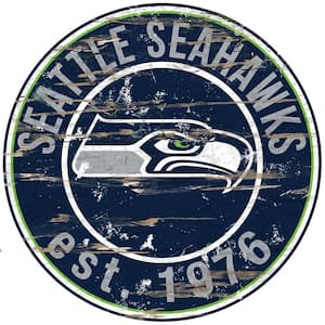 24" NFL Seattle Seahawks Round Distressed Sign