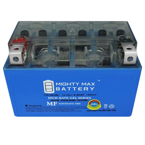 MIGHTY MAX BATTERY 12-Volt 8.6 Ah 190 CCA GEL Rechargeable Sealed Lead Acid  (SLA) Powersports Battery YTZ10SGEL - The Home Depot