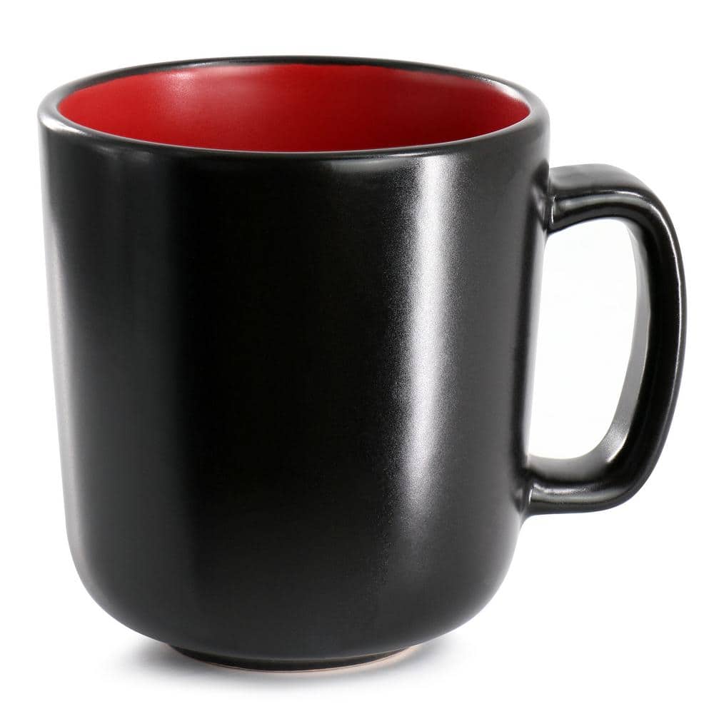 Red and Black Ceramic 16-Piece Dinnerware Set