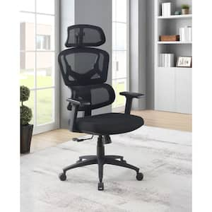 Fabric Seat Adjustable Height, Swivel, Tilt, Rolling, Reclining Ergonomic Executive Chair in Black with Adjustable Arms