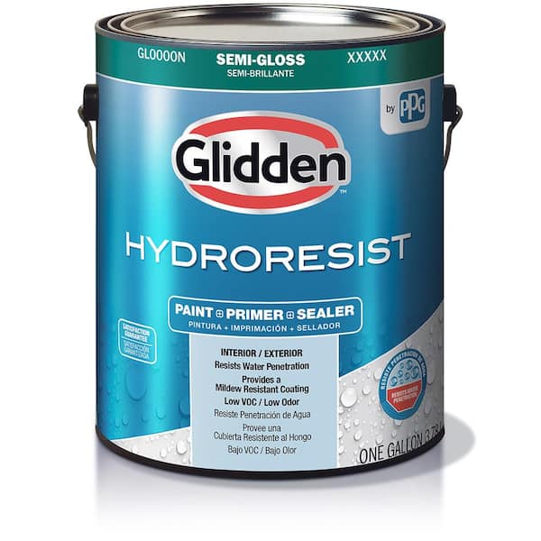 Glidden HydroResist 1 gal. Base 1 Semi-Gloss Interior/Exterior Latex Paint Primer and Sealer