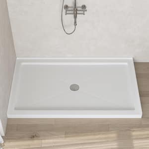 Acrylic 60 in. L x 36 in. W Alcove Shower Pan Base in White with Center Drain