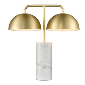 Oulu 22.44 in. Marble Table Lamp with Metal Shades