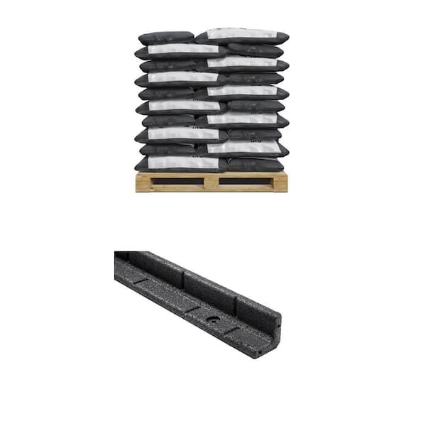 75 cu. ft. Black Recycled Rubber Mulch (50 Bags) and 48 in. x 3 in. x 3 in. Rubber Edging (48-Pack) Combo