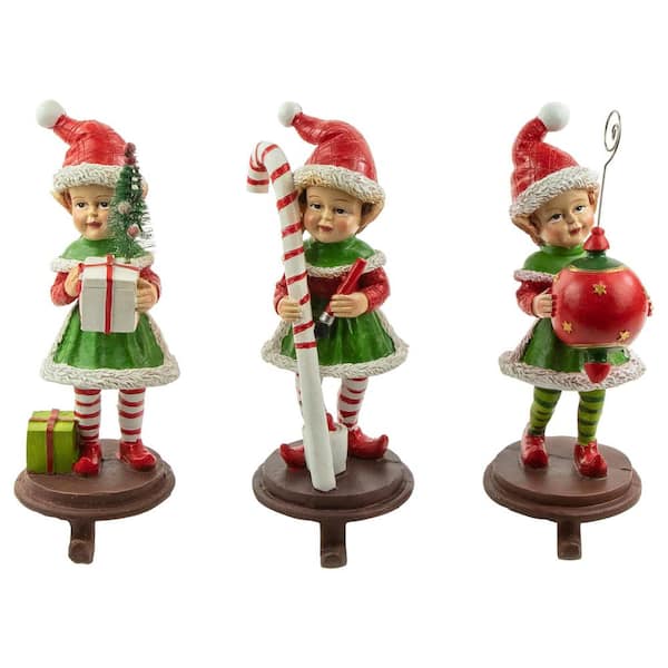 Standing Christmas Elves Stocking Holders-8.5"-Set of 3