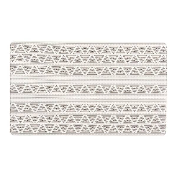 World Rug Gallery Boho Geometric Gray 18 in. x 30 in. Anti-Fatigue Standing Mat