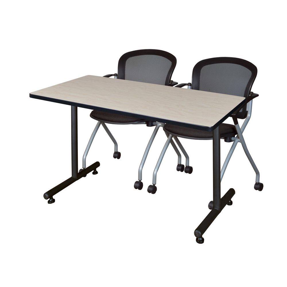 Kobe 48 in x 30 in. Maple T-Base Training Seminar Table Desk, 2 Cadence Nesting Chairs price history on PriceWatchPro
