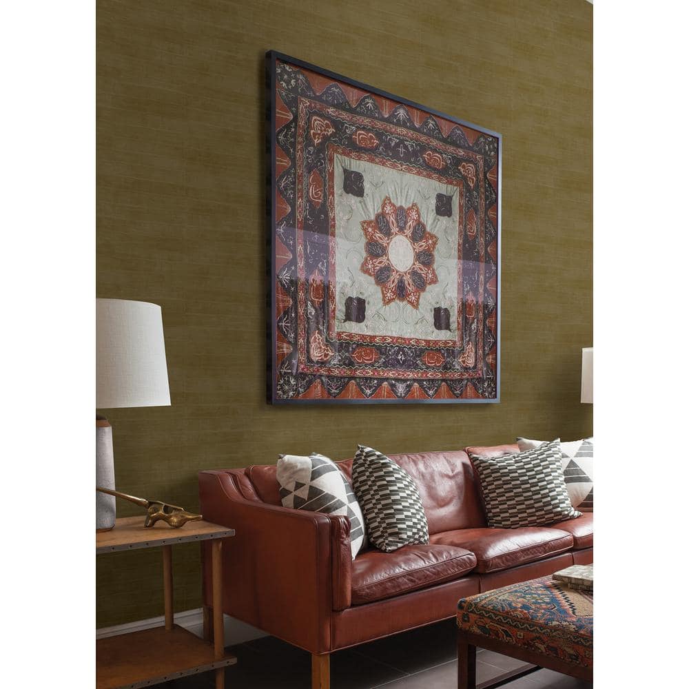 Dermot Brass Horizontal Stripe Leather Wallpaper