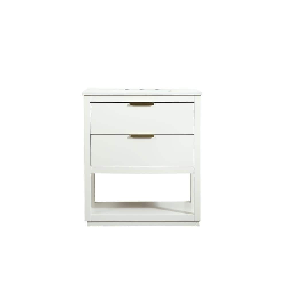 Simply Living 30 in. W x 19 in. D x 34 in. H Bath Vanity in White with Cala