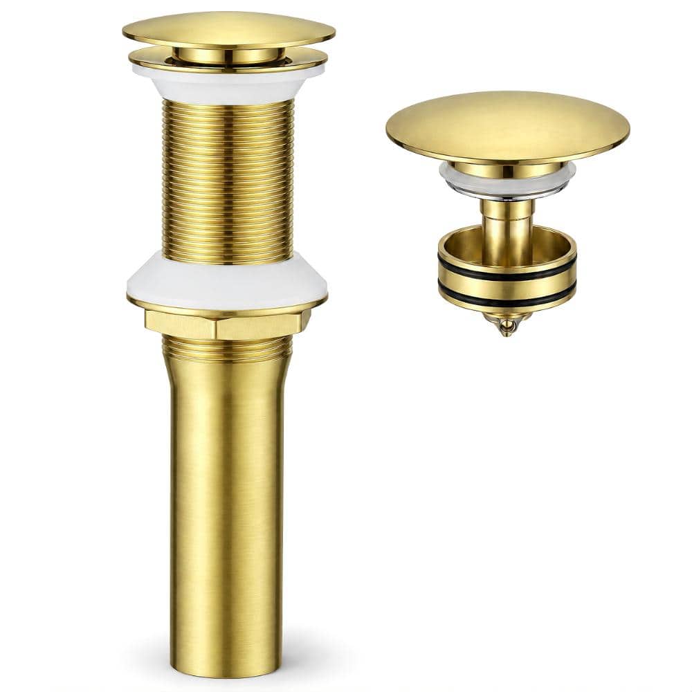 Stainless Steel Bathroom Sink Pop-Up Drain Without Overflow with Brass Cap in Brushed Gold price history on PriceWatchPro